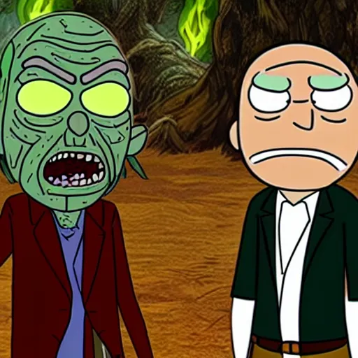 Prompt: angry hobbit man in rick and morty