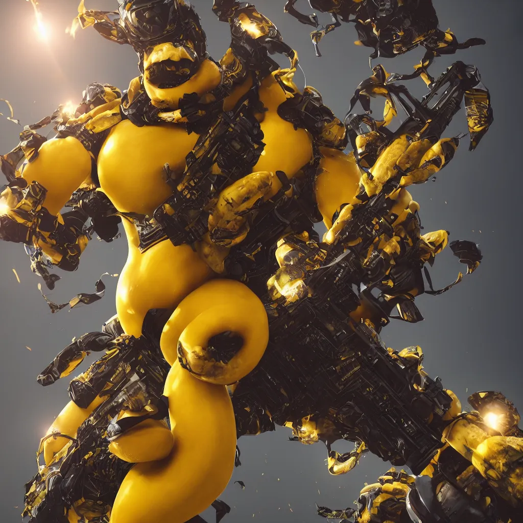 Prompt: boss mode banana, epic digital art, trending on Artstation, 8k, unreal engine, octane render