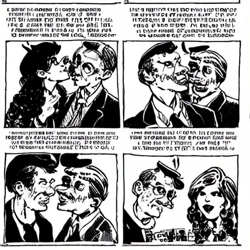 Prompt: robert crumb comic about beta simp cucks