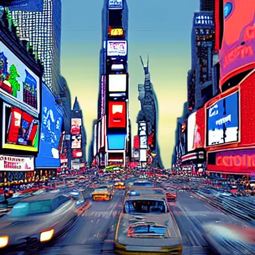 Image similar to times square pixel art 32 bits