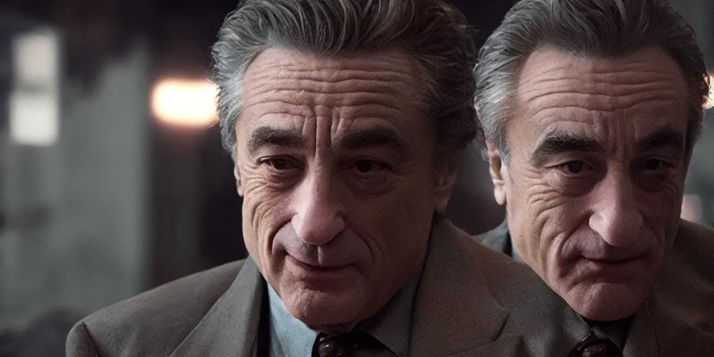 Prompt: Robert DeNiro as Arthur Fleck in 'Joker' (2019), movie still frame, only one person in frame, oscar nominated cinematography, volumetric lighting, 8k resolution, beautiful composition