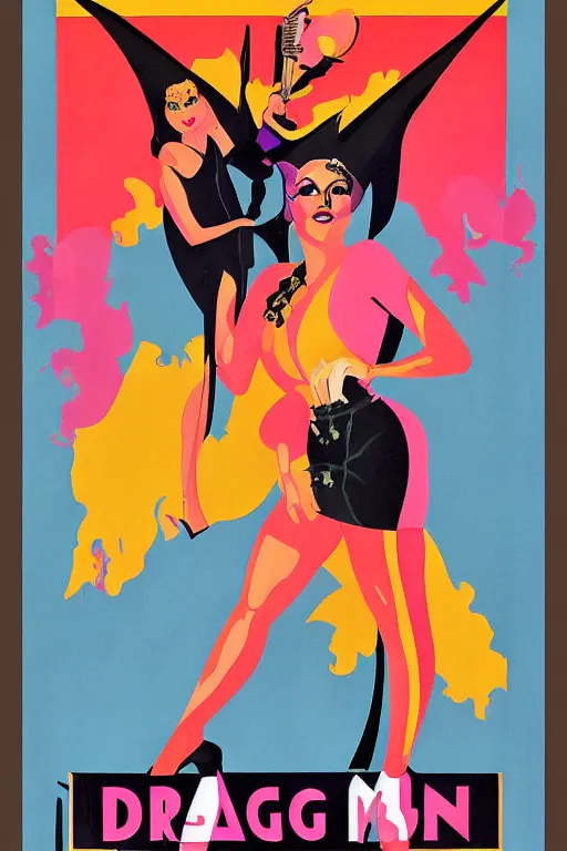Prompt: drag queen art deco movie poster