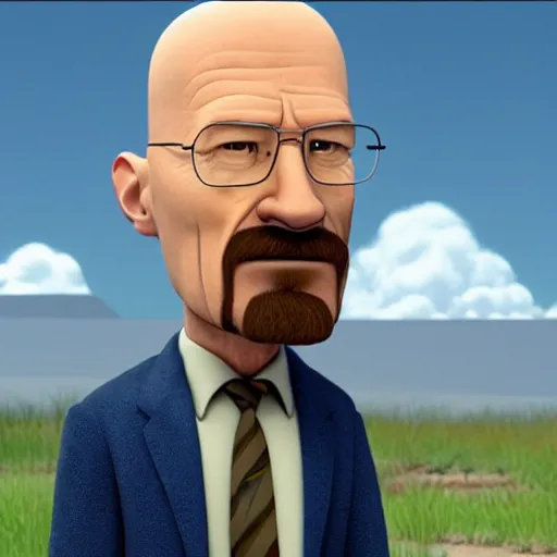 Image similar to walter white as a pixar character