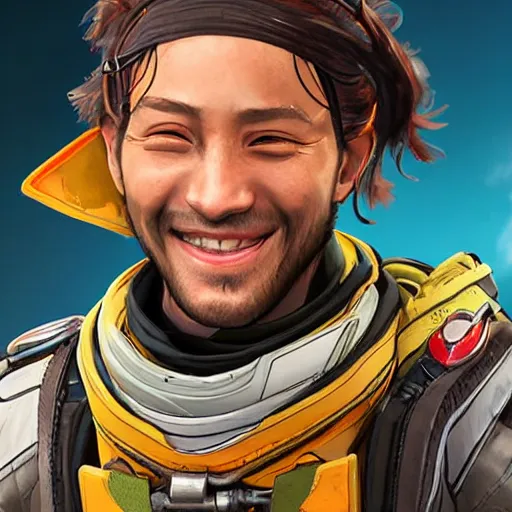 Image similar to portrait of the apex legends character Lifeline smiling, in the style of valorant and Moby Francke