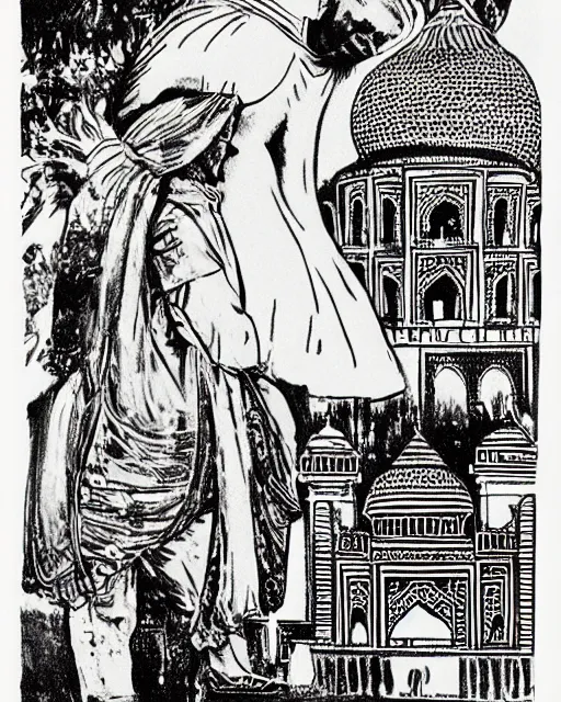 Image similar to tuesday weld visits the taj mahal by robert crumb, bbwchan