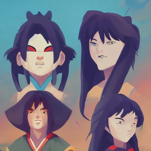 Image similar to face icon stylized minimalist inuyasha, loftis, cory behance hd by jesper ejsing, by rhads, makoto shinkai and lois van baarle, ilya kuvshinov, rossdraws global illumination