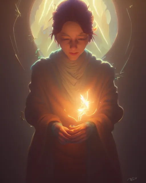 Prompt: highly detailed vfx portrait of an young mage casting a light spell, unreal engine, greg rutkowski, loish, rhads, beeple, makoto shinkai and lois van baarle, ilya kuvshinov, rossdraws, tom bagshaw, alphonse mucha, global illumination, detailed and intricate environment