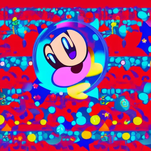 Prompt: Kirby in the style of Y2K vector graphics, sharp, clean, 4K 8K HD