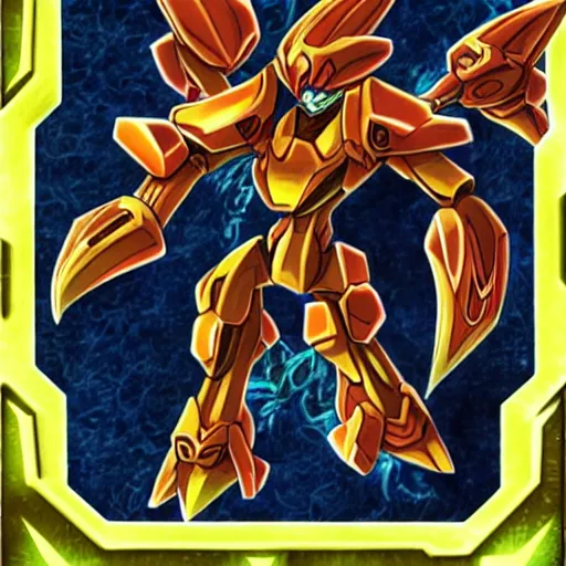 Prompt: metroid as a yu - gi - oh boss monster, card art