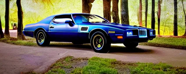 Image similar to a single time machine and 1 9 7 7 pontiac firebird hybrid, dslr