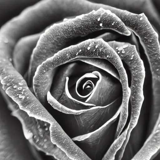 Image similar to award - winning macro of a beautiful black rose made of glowing molten magma