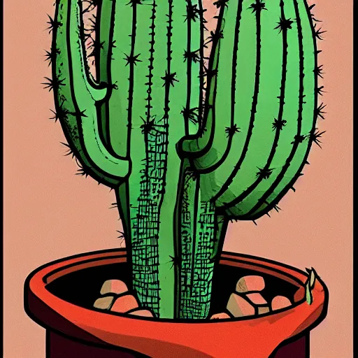 Prompt: a cactus that looks like kelsey grammer retro minimalist portrait by jean giraud, moebius starwatcher comic, sharp, smooth face, 8 k