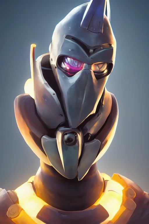 Image similar to epic mask helmet robot ninja portrait stylized as fornite style game design fanart by concept artist gervasio canda, behance hd by jesper ejsing, by rhads, makoto shinkai and lois van baarle, ilya kuvshinov, rossdraws global illumination radiating a glowing aura global illumination ray tracing hdr render in unreal engine 5