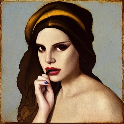 Prompt: lana del rey by johannes vermeer