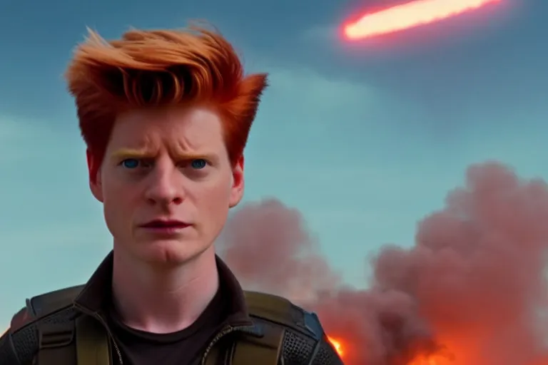 Image similar to live action film still of philip j. fry in the new sci - fi movie futurama