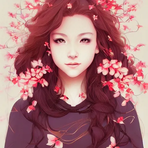 Prompt: ash blossom and joyous spring, heroine, beautiful, playful smile, detailed portrait, intricate complexity, in the style of Artgerm, Kazuki Tanahashi, and Ross Tran, cel-shaded