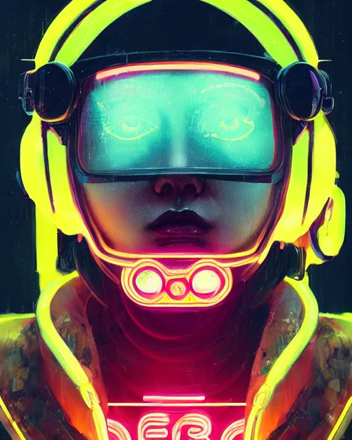 Image similar to detailed portrait queen neon operator girl, cyberpunk futuristic neon, reflective puffy coat, decorated with traditional japanese ornaments by ismail inceoglu dragan bibin hans thoma greg rutkowski alexandros pyromallis nekro rene maritte illustrated, perfect face, fine details, realistic shaded, fine - face, pretty face