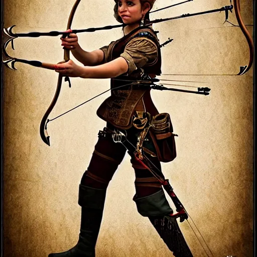 Prompt: photo of a beautiful steampunk archer, highly detailed, 8k, award winning