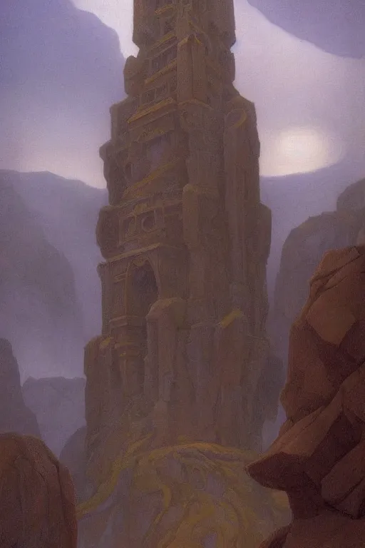 Prompt: enchanted stone tower in the mist, by Sylvain Sarrailh and Nicholas Roerich and jean delville and Tyler Edlin and William Dyce, dramatic cinematic lighting , beautiful garden, ornate carved architecture, smooth, sharp focus, extremely detailed