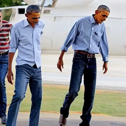 Image similar to barack obama wearing ripped jeans