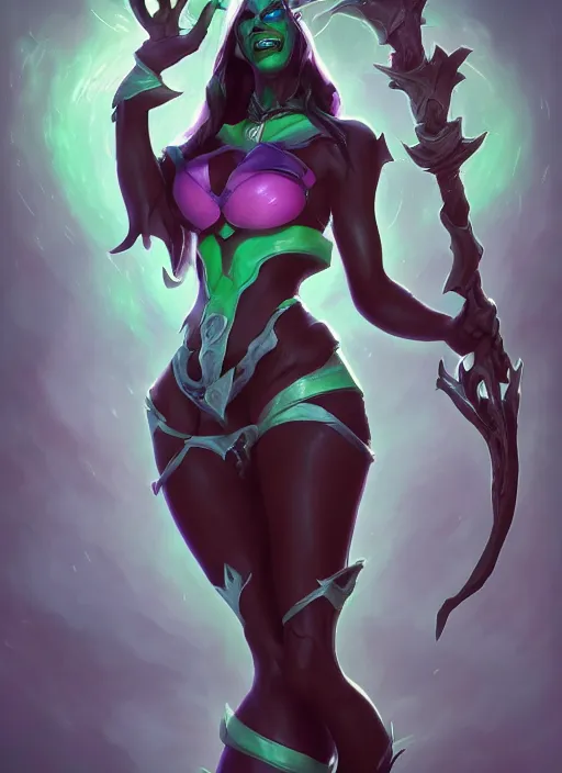 Image similar to female thresh, from league of legends, hyper detailed, digital art, trending in artstation, cinematic lighting, studio quality, smooth render, fluorescent skin, unreal engine 5 rendered, octane rendered, art style by klimt and nixeu and ian sprigger and wlop and krenz cushart