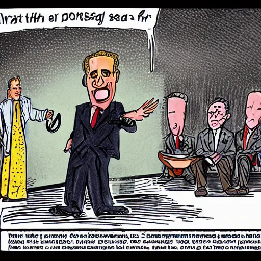 Image similar to Political cartoon of Jordon Peterson being roasted on a spit