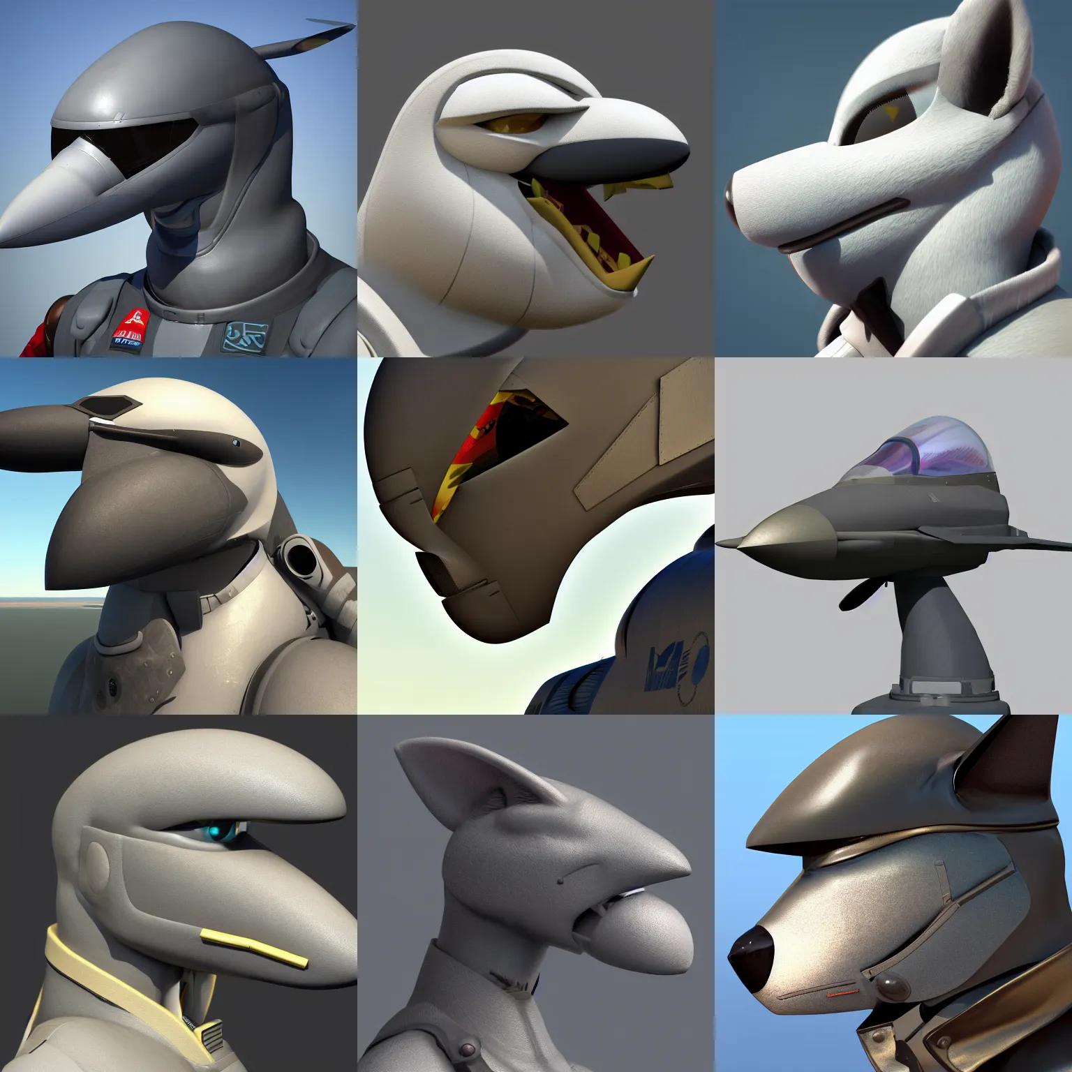 Prompt: furry art, bust profile of a male anthro f - 1 6 fighter, aeromorph, anthropomorphic aircraft, commission on furaffinity, cgsociety, octane render