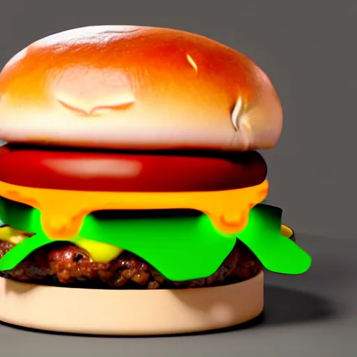 Image similar to a cat / burger hybrid, with fries, volumetric lighting, 4 k