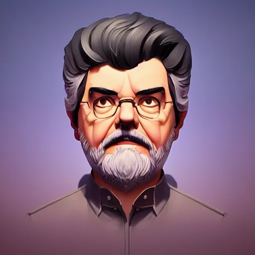 Image similar to face icon stylized minimalist george lucas, loftis, cory behance hd by jesper ejsing, by rhads, makoto shinkai and lois van baarle, ilya kuvshinov, rossdraws global illumination