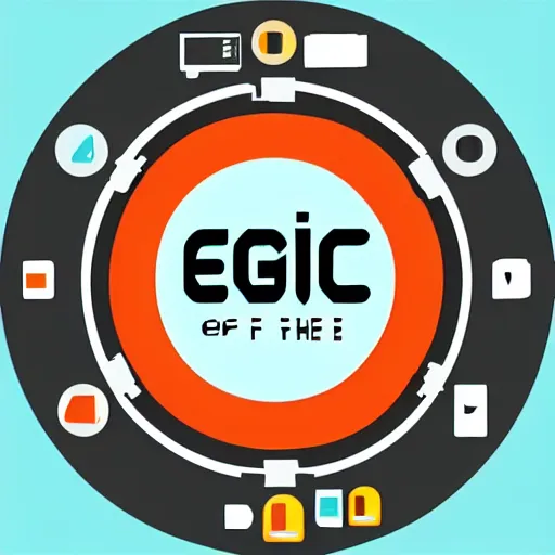 Image similar to logomark epic company of the future, AI art, epic, vector art