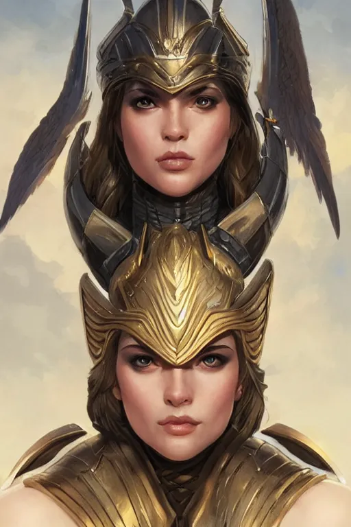 Image similar to amazon valkyrie athena, d & d, fantasy, portrait, highly detailed, headshot, digital painting, trending on artstation, concept art, sharp focus, illustration, art by artgerm and greg rutkowski and magali villeneuve