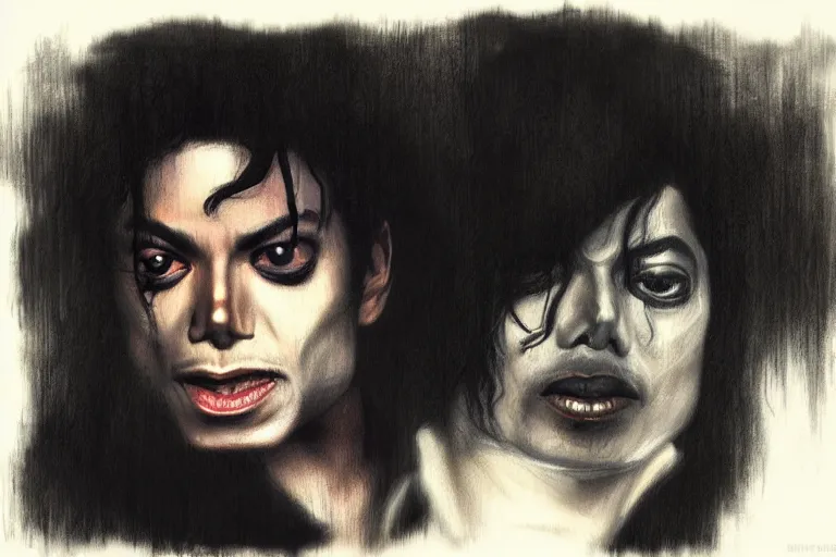 Image similar to michael jackson in the style of casey baugh,