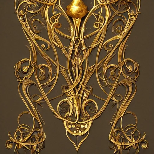 Prompt: decorative corners, art nouveau gilded swirls and spirals, trending on cgsociety