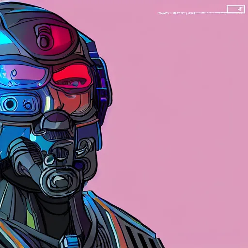 Image similar to cyberpunk robotic jack black, sharp lines, digital, artstation, colored in