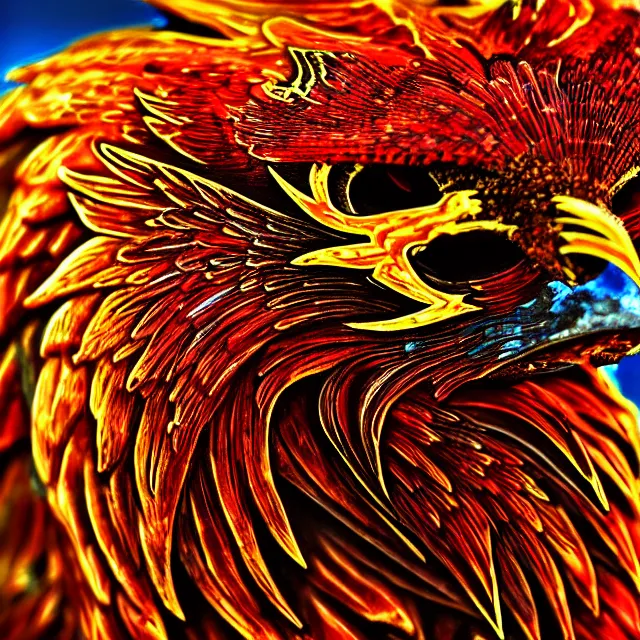 Prompt: phoenix warrior, highly detailed, 8 k, hdr, close up, smooth, sharp focus, high resolution, award - winning photo