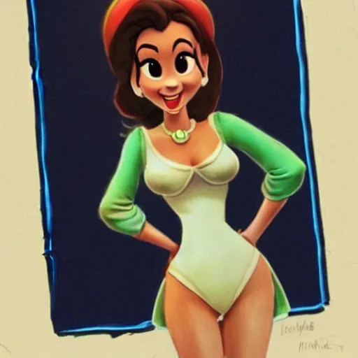 Image similar to milt kahl sketch of victoria justice with kim kardashian body as princess daisy from super mario bros