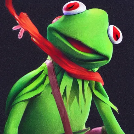 Prompt: An anime portrait of Kermit The Frog as a new wave musician, by Stanley Artgerm Lau, WLOP, Rossdraws, James Jean, Andrei Riabovitchev, Marc Simonetti, and Sakimichan, tranding on artstation