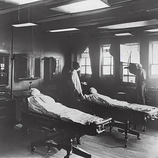 Prompt: an operating room of a hospital in the 1 9 2 0 s