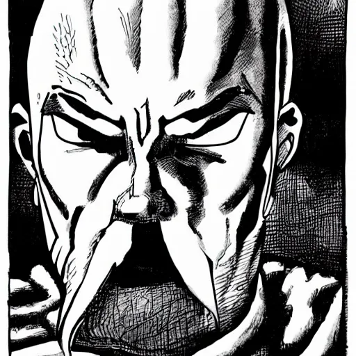 Image similar to white warrior duck portrait in the style of joan sfar, comic book