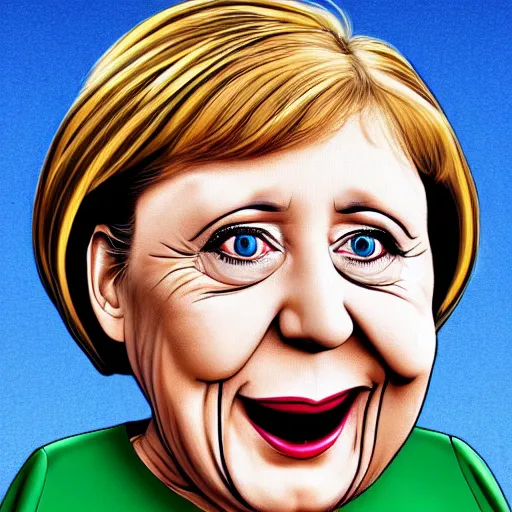 Image similar to angela merkel as a banana, caricature