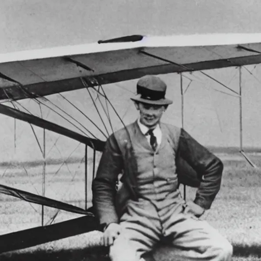Prompt: watching orville and wilbur wright brothers first flight