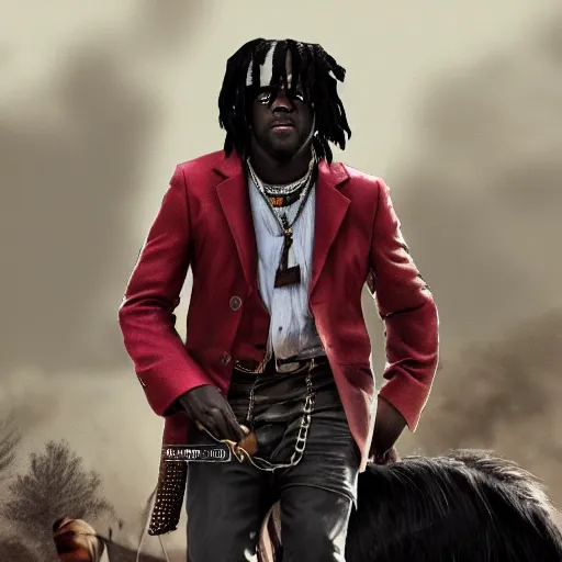 Image similar to Rapper Chief Keef In Django redemption 2 digital art 4K quality super realistic