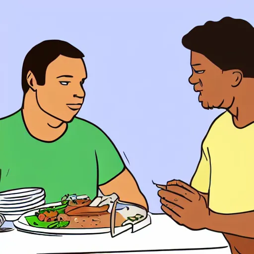 Prompt: wikihow illustration of a man eating himself