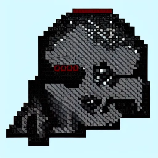 Prompt: darth vader helmet pixel art