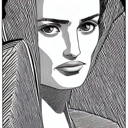 Image similar to “ winona ryder retro minimalist portrait by jean giraud, moebius, sharp, smooth face, comic!!!, 8 k ”