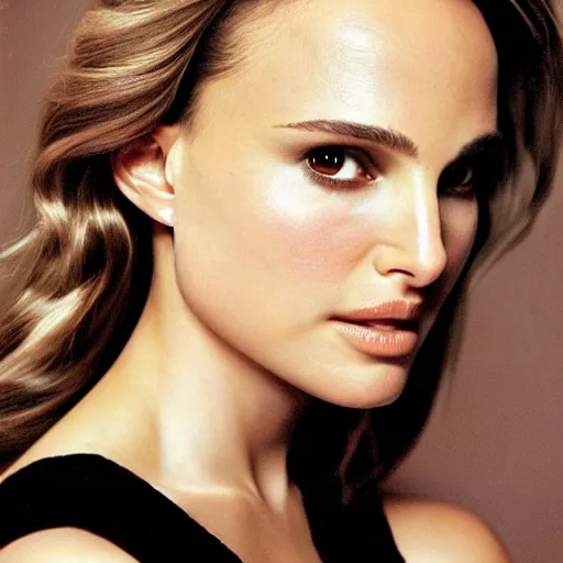 Prompt: beautiful portrait photograph of Natalie Portman, detailed,