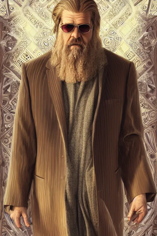 Prompt: the dude lebowski, intricate, elegant, highly detailed, digital painting, artstation, concept art, smooth, sharp focus, contemporary fashion shoot, by edward robert hughes, annie leibovitz and steve mccurry, david lazar, jimmy nelsson, hyperrealistic, octane render