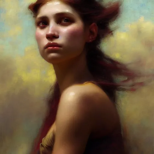 Image similar to a half body portrait of a good - lookiung girl,, high detail, cleary see face, by gaston bussiere, bayard wu, greg rutkowski, odd nerdrum, maxim verehin, dan dos santos, masterpiece, sharp focus, cinematic lightning - h 7 6 8