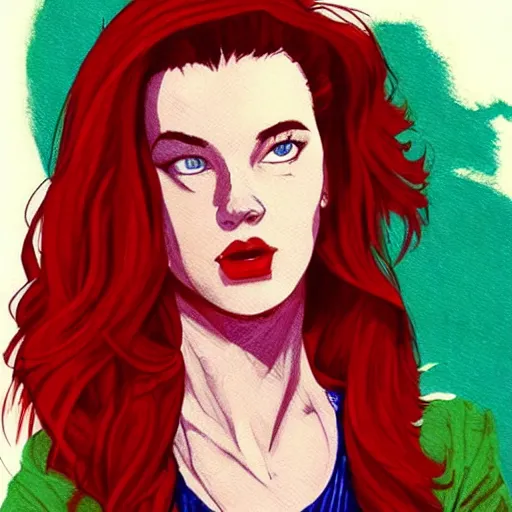 Image similar to heather chandler, heathers ( 1 9 8 9 ), beautiful fanart, deviantart, digital art, red hair, mean, beautiful, dangerous