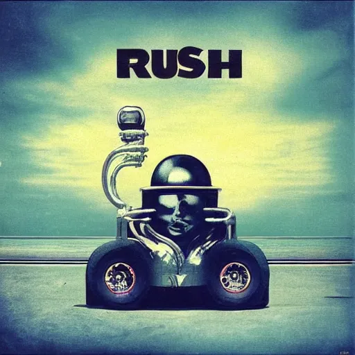 Prompt: “ a rush album cover in the style of hipgnosis ”